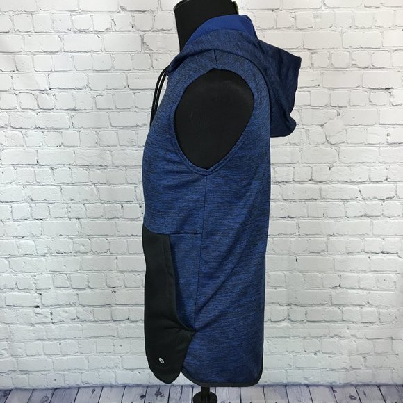 Xersion Quick Dry Sleeveless Hoodie Training | Blue & Black - Picture 2 of 5